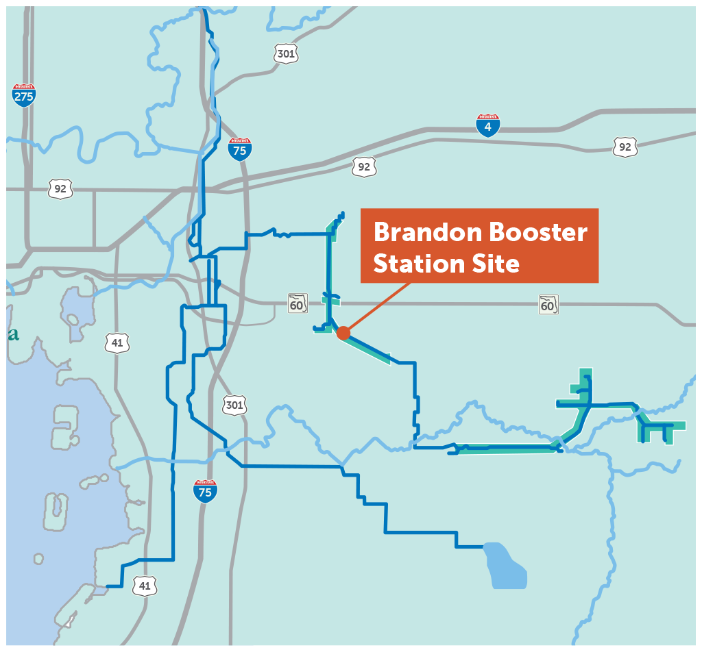 Map of Brandon Booster Station site location