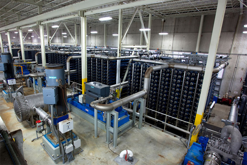 View of Tampa Bay Seawater Desalination Facility reverse osmosis treatment