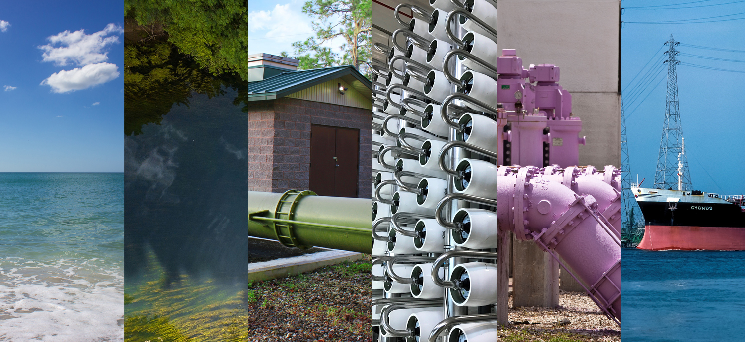 Collage of Seawater, Surface Water, Groundwater, Brackish Water, Reclaimed Water and Other Sources