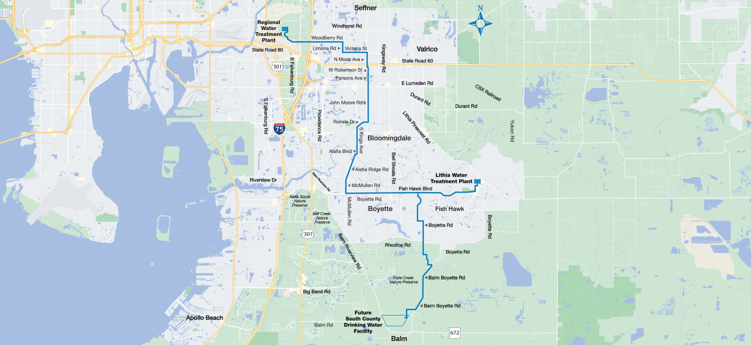 Map of South Hillsborogh pipeline segments A and B