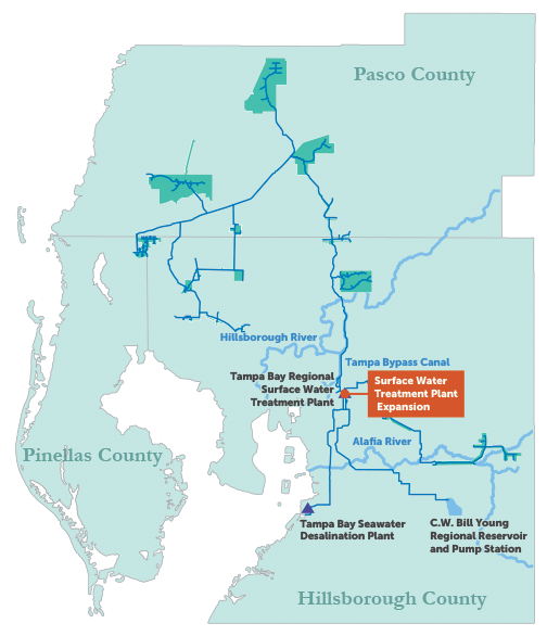 Map of Surface Water Treatment Plant Expansion location